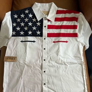 Scully American Flag/Texas Flag Button Down Shirt